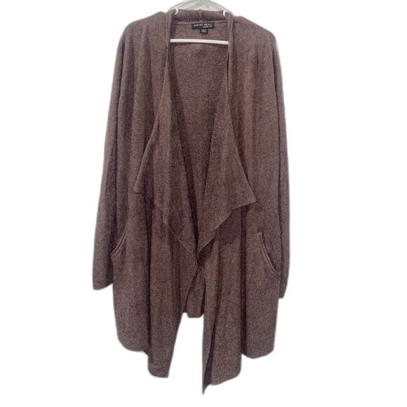 Barefoot Dreams Cozychic Lite Cardigan Island Wrap Sweater Brown L/XL - Picture 1 of 6